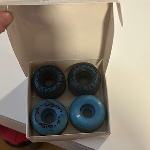 Blue & Black Skateboard Wheels - Set of 4